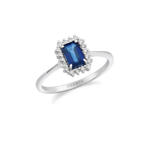 COMETEComete ANB2692 Regina Collection White Gold Sapphire & Diamond Ring 0.75 ctBIJOUXEcecile