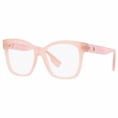 Burberry BE 2363 3874 51 Damenbrille - Transparentes Rosa Acetat Quadratischer Rahmen