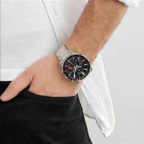 Casio Edifice EFR-571DB-1A1VUEF Reloj Cronógrafo Hombre - Esfera Negra, Brazalete Acero Inoxidable