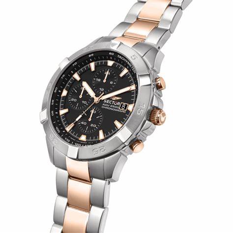 SECTORSector ADV2500 Chronograph R3273643002 Men's Watch - Black Dial, Stainless Steel Case & Two - Tone BraceletWATCHESEcecile
