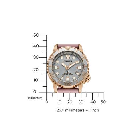 Citizen Promaster EO2023-00A Montre de plongée 200M pour femme - or rose, Eco-Drive, bracelet rose