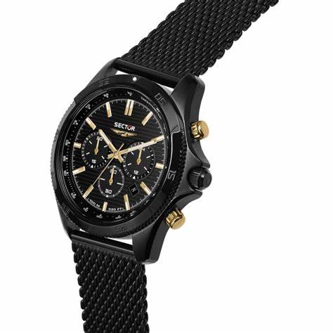 Sector 650 R3273631005 Cronografo - Acciaio nero, 45 mm, 100 m WR
