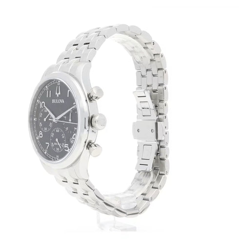 BULOVABulova Precisionist 96B357 Men's Chronograph Watch - Black Dial, Stainless Steel BraceletWATCHESEcecile