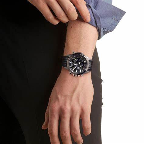 CASIO EDIFICECasio ECB - 30P - 1AEF Men's Analog - Digital Watch - Black Resin Band, Black DialWATCHESEcecile