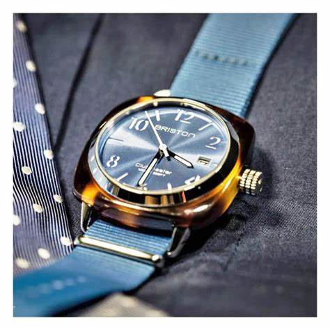 BRISTONBriston Clubmaster Classic 40mm Ice Blue Dial NATO Strap 23240.SA.T.25.NIBWATCHESEcecile