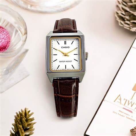 CASIO & VINTAGECasio LTP - V007L - 9BUDF Women's Watch - Champagne Dial, Brown Leather StrapWATCHESEcecile