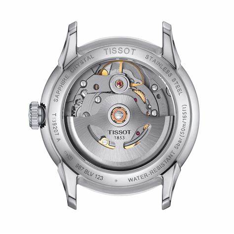 TISSOTTissot Chemin des Tourelles Powermatic 80 Women's Watch - 34mm Stainless Steel Case, White Dial, Light Blue Leather StrapWATCHESEcecile