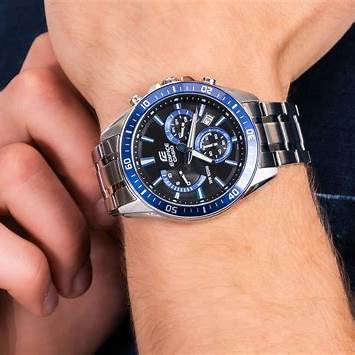 CASIO EDIFICECasio Edifice EFR - 552D - 1A2VUEF Men's Chronograph Watch – Black Dial with Blue Accents, Stainless Steel BraceletWATCHESEcecile