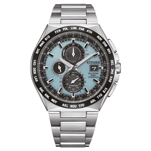 Citizen AT8238-84M Super Titanium Eco-Drive Cronógrafo 43,5 mm Esfera azul claro