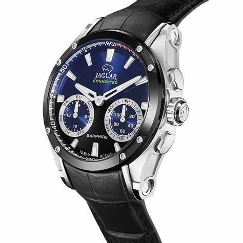 JAGUARJaguar J958/1 Hybrid Connected Men's Watch - Blue Dial, Black Leather StrapWATCHESEcecile