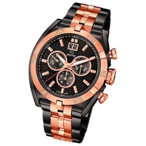 JAGUARJaguar Men's Swiss Quartz Chronograph Watch - Model J811/1, Black and Rose Gold PVD Stainless Steel Case, Black Dial, Sapphire CrystalWATCHESEcecile