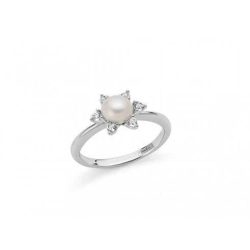 MILUNAMiluna PLI1721 Women's Pearl Ring – 925 Sterling Silver, 6–6.5mm Oriente Pearl, Six Natural White Topaz AccentsJEWELRYEcecile