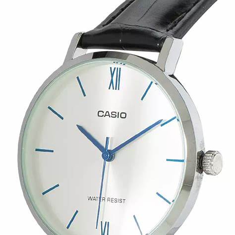 CASIO & VINTAGECasio LTP - VT01L - 7B1UDF Women's Analog Watch – Silver Case, Black Leather StrapWATCHESEcecile