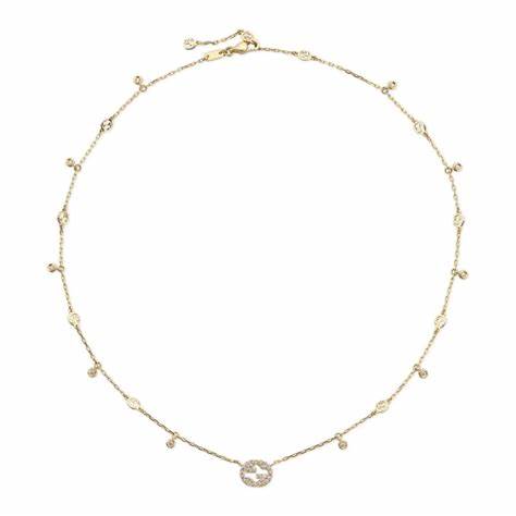Gucci - Collier à diamants en or jaune 18 carats - Modèle YBB729402002