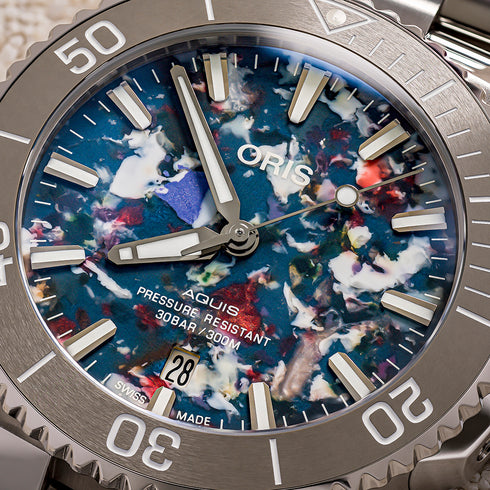 Oris Aquis Date Upcycle 73377664150SET - 41,5 mm, quadrante in PET riciclato, 300 m Diver