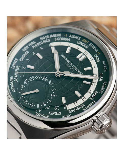 FREDERIQUE CONSTANTFrederique Constant Highlife Worldtimer Manufacture FC - 718GR4NH6B - IT Men's Watch - Green Dial, Stainless Steel Case and BraceleWATCHESEcecile