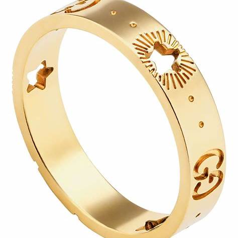 Gucci YBC607339001 Anillo Icono Motivo Estrella Oro Amarillo 18k