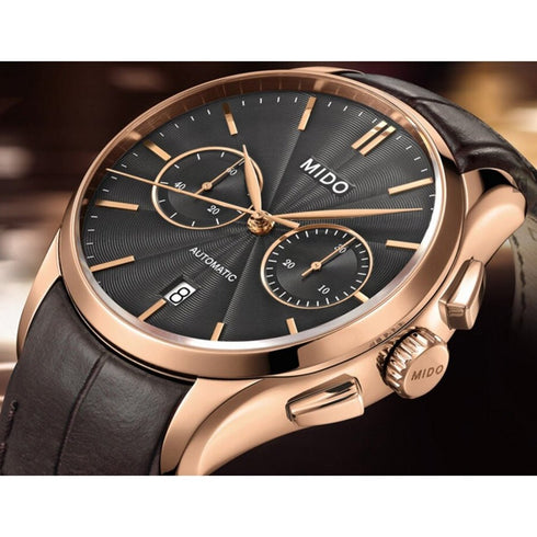 MIDOMido Belluna II M0244273606100 Automatic Men's Watch – Black Dial, Brown Leather StrapWATCHESEcecile