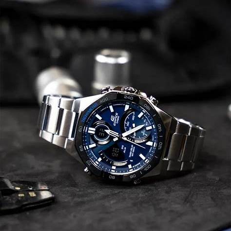CASIO EDIFICECasio Edifice ECB - 950DB - 2AEF Men's Solar - Powered Analog - Digital Watch – Blue Dial, Stainless Steel BraceletWATCHESEcecile