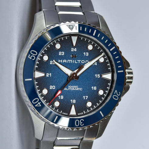 Hamilton Khaki Navy Scuba Auto H82505140 - 43mm Acero inoxidable, Esfera azul, Bisel cerámico