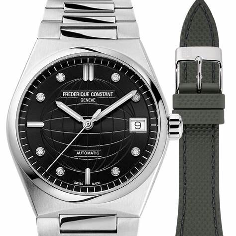 FREDERIQUE CONSTANTFrederique Constant Highlife Ladies Automatic FC - 303BD2NH6B - 34mm Stainless Steel Watch with Diamond - Set Black DialWATCHESEcecile