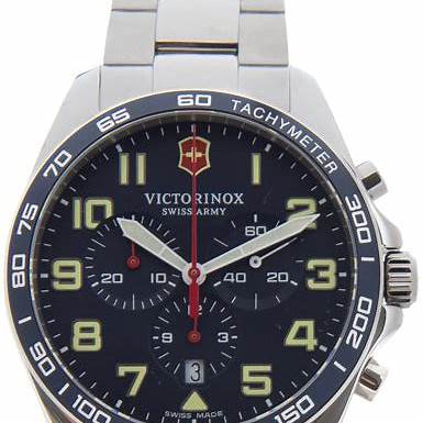 VICTORINOXVictorinox Fieldforce Men's Chronograph Watch V241857 – Blue Dial, Stainless Steel BraceletWATCHESEcecile