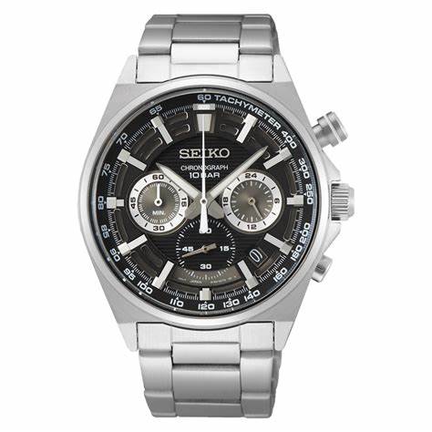 SEIKOSeiko SSB397P1 Men's Quartz Chronograph Watch - Black Dial, Stainless Steel BraceletWATCHESEcecile