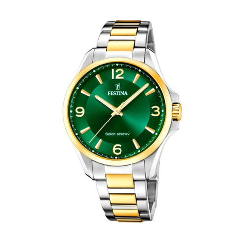 Festina F20657/3 Men’s Solar Watch – Green Dial, Two-Tone Steel 41.5mm