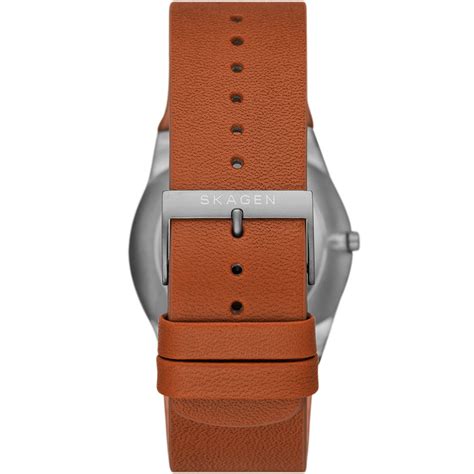 SKAGEN DENMARKSkagen SKW6906 Melbye Titanium Watch – Blue Dial, Brown Leather Strap, 40mmWATCHESEcecile