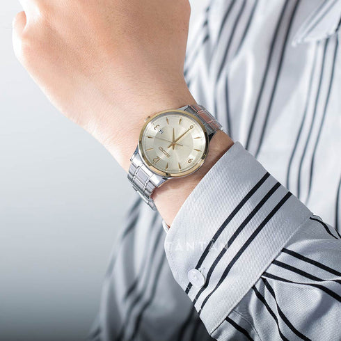 Seiko SGEH92P1 Reloj de cuarzo para hombre - Acero inoxidable, esfera champán