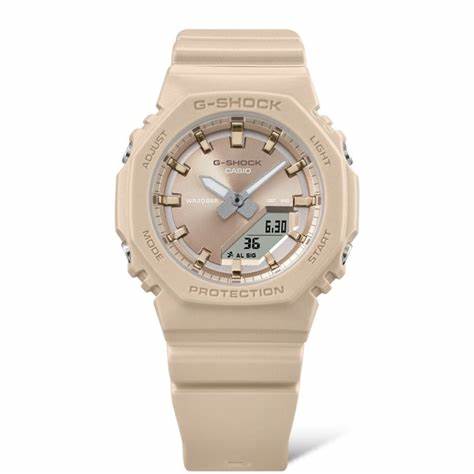 Casio G-SHOCK GMA-P2100ST-9AER Reloj mujer - Beige analógico-digital, resina biológica