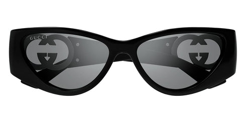 GUCCIGucci GG1824S Cat - Eye Sunglasses – Grey Lenses, Black Acetate Frame, Double - G Logo HingesEYEWEAREcecile