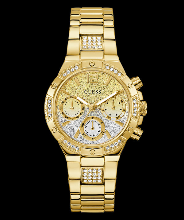 Guess GW0950L2 “Harlow” Women’s Multi-Function Watch – Gold Tone, 38 mm