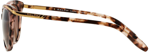 Ralph by Ralph Lauren RA5203 1463/T5 Polarized Women's Sunglasses - Shiny Pink Tortoise & Gold Frame with Polarized Gradient Brown Lenses