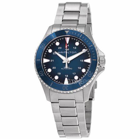 Hamilton Khaki Navy Scuba Auto H82505140 - 43mm Acero inoxidable, Esfera azul, Bisel cerámico