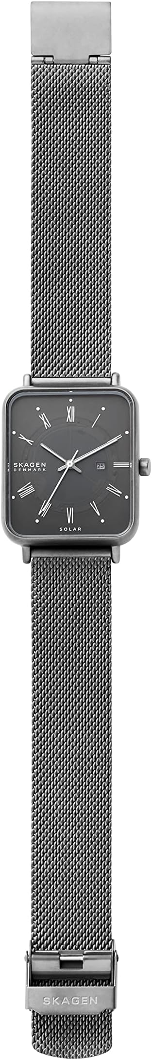 Skagen Danimarca SKW6757 Orologio solare Ryle - Maglia canna di fucile 36 mm, quadrante rettangolare