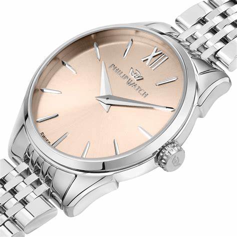 Philip Watch R8253217511 Roma Women's Watch – 28mm, Rose Dial, Steel Bracelet