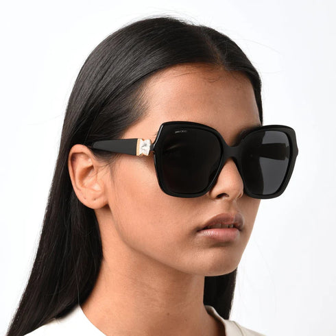 Jimmy Choo MANON/G/S 807/IR Damensonnenbrille - 57mm, Schwarzer Rahmen mit dunkelgrauen Gläsern
