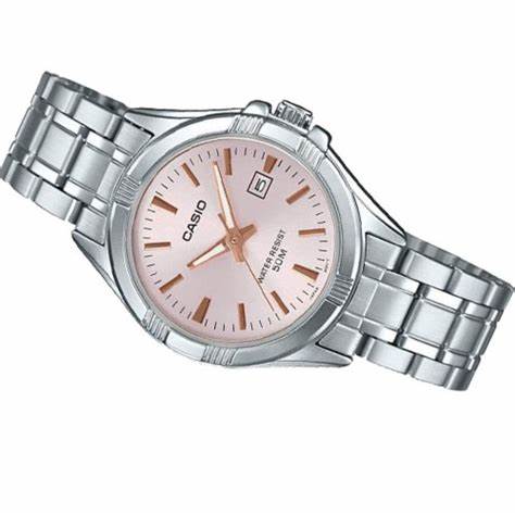 CASIO & VINTAGECasio LTP - 1308D - 4AVDF Women's Watch - Pink Dial, Stainless Steel BandWATCHESEcecile