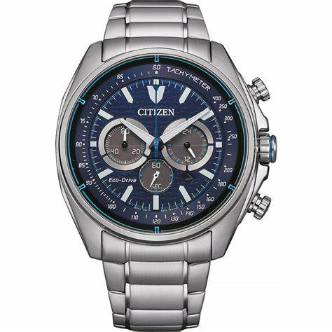 Citizen CA4560-81L Reloj cronógrafo Eco-Drive para hombre - Acero inoxidable, esfera azul