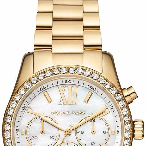 Michael Kors MK7241 Damen Lexington Gold-Ton Edelstahl Chronograph Uhr