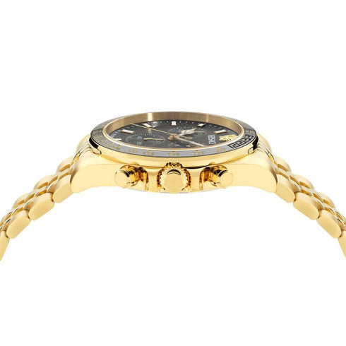 Versace VE0H00525 Greca Chrono Wave Men’s Chronograph – Gold & Black, 43 mm