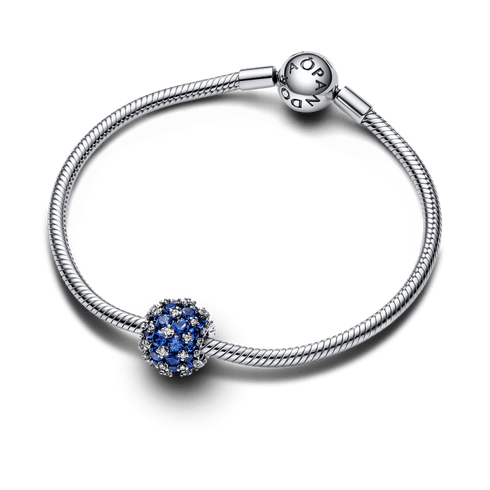 PANDORAPandora 792630C02 Sparkling Pavé Round Blue Charm - Sterling Silver with Blue and Clear StonesBIJOUXEcecile
