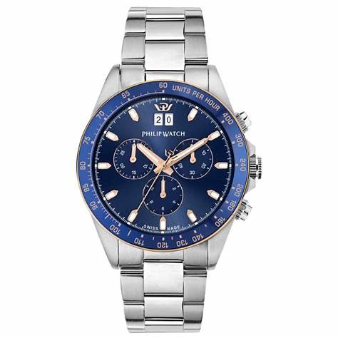 PHILIP WATCHPhilip Watch Caribe R8273607008 Men's Chronograph Watch - Stainless Steel, Blue DialWATCHESEcecile