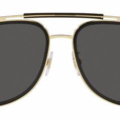 Dolce & Gabbana DG2277 02/87 Men's Sunglasses - Gold/Black Frame, Dark Gray Lenses