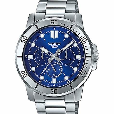 CASIO & VINTAGECasio MTP - VD300D - 2EUDF Men's Stainless Steel Watch – Blue DialWATCHESEcecile