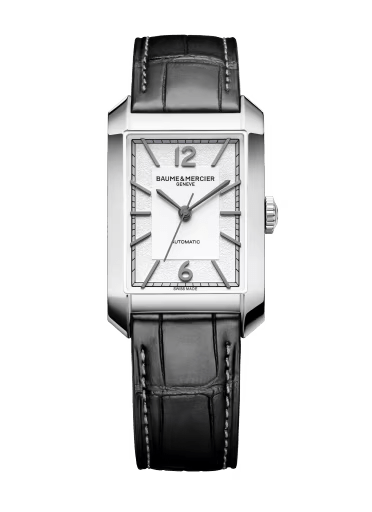 BAUME&MERCIERBaume & Mercier Hampton 10522 Men's Watch – 43mm, Silver Dial, Automatic, Leather StrapWATCHESEcecile