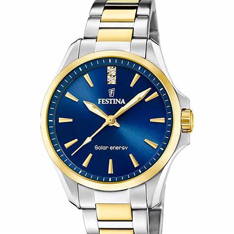FESTINAFestina F20655/4 Women's Solar Watch – 34mm Two - Tone Steel, Blue DialWATCHESEcecile
