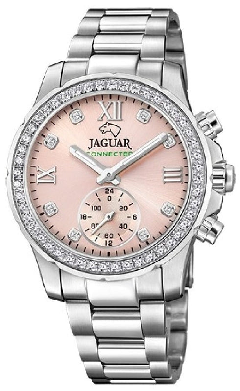 JAGUARJaguar Connected J980/2 Women's Hybrid Smartwatch – Stainless Steel with Pink DialWATCHESEcecile
