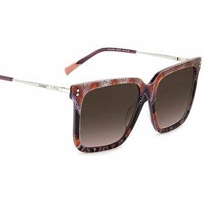 Missoni MIS 0107/S Women's Sunglasses - 57mm, Patterned Pink Violet Frame with Brown Gradient Lenses